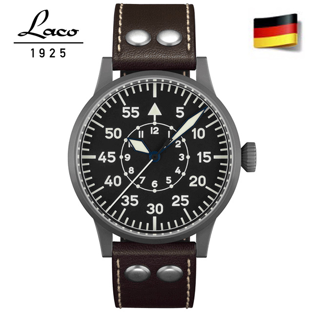 【Laco】朗坤 861747 LEIPZIG 手動機械錶 搭載優質ETA2801機蕊軍錶 飛行員手錶原型 - 萊比錫模型