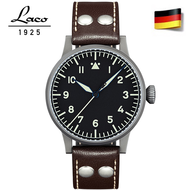 【Laco】朗坤 861746 德國工藝 MEMMINGEN 夜光手動機械錶 搭載優質ETA2801機蕊軍錶
