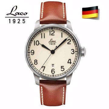 德國品牌 【Laco】朗坤861651夜光海洋機械錶-白/42MM