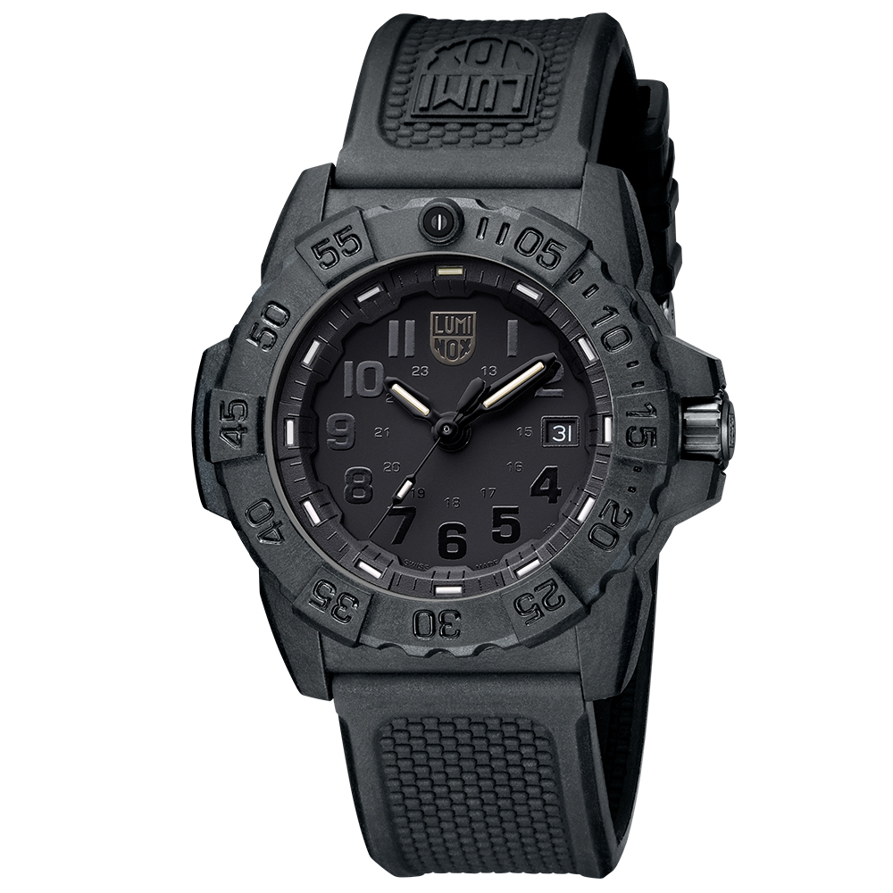 LUMINOX 雷明時NAVY SEAL 3500全新海豹2代系列腕錶-黑x黑時標/45mm
