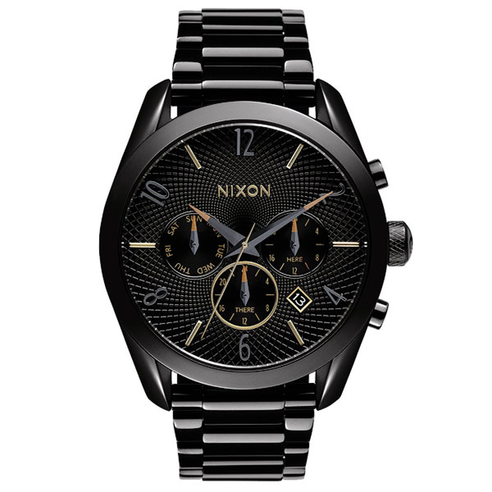 NIXON THE BULLET CHRONO先鋒計時網紋腕錶-黑