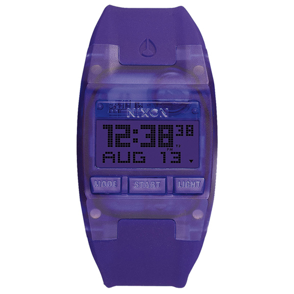 NIXON COMP S 浪花海潮休閒運動電子錶-紫x小