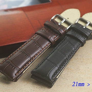 全新 進口高階軍錶專用錶帶 ( 21mm) 適用 IWC. 各式錶款