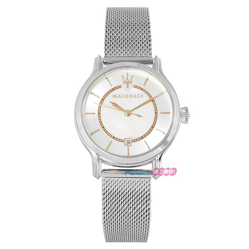 【MASERATI】瑪莎拉蒂 Epoca系列 R8853118509 典雅氣質腕錶 米蘭帶 銀 33mm
