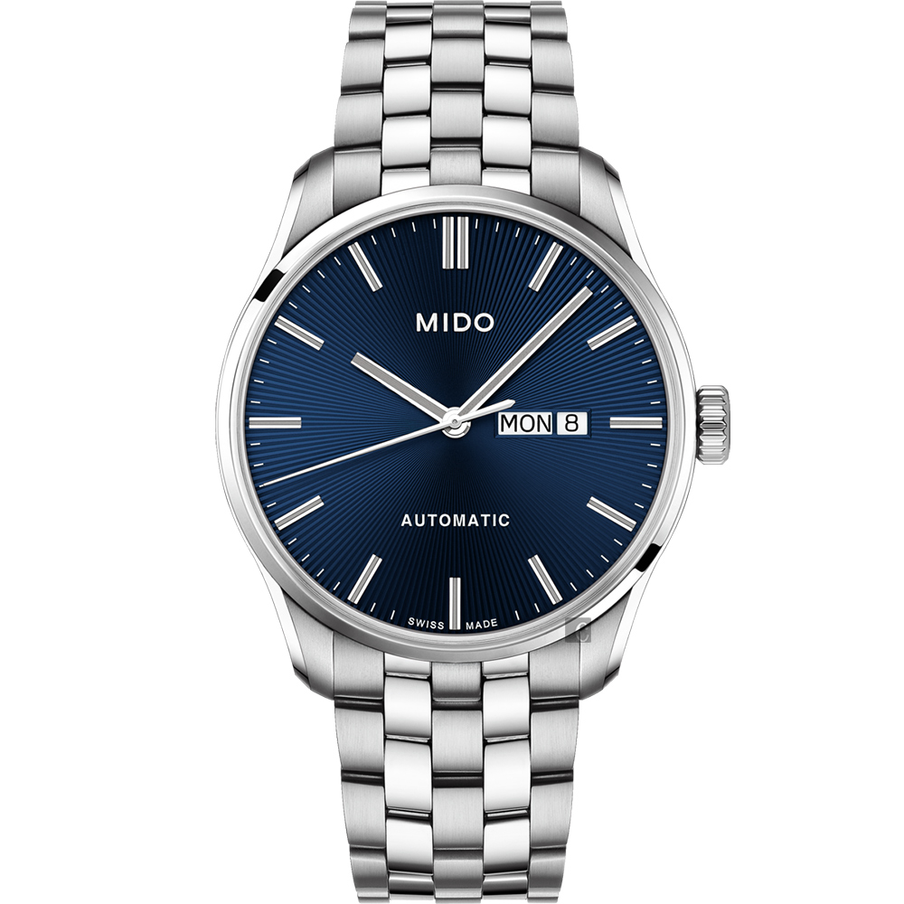 MIDO美度 Belluna Gent 經典日期機械錶-藍/42mm M0246301104100