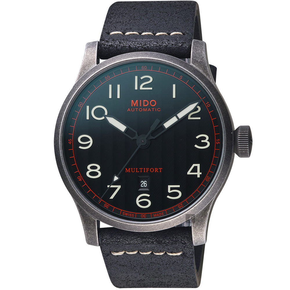 MIDO 美度 Multifort 先鋒復刻機械錶-黑/44mm M0326073605009