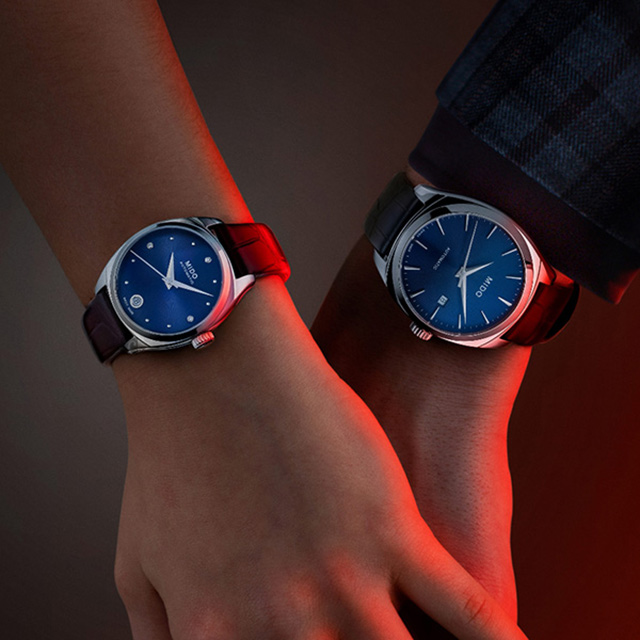 MIDO 美度 Belluna 皇室藍機械對錶-40+33mm M0245071604100+M0243071604600