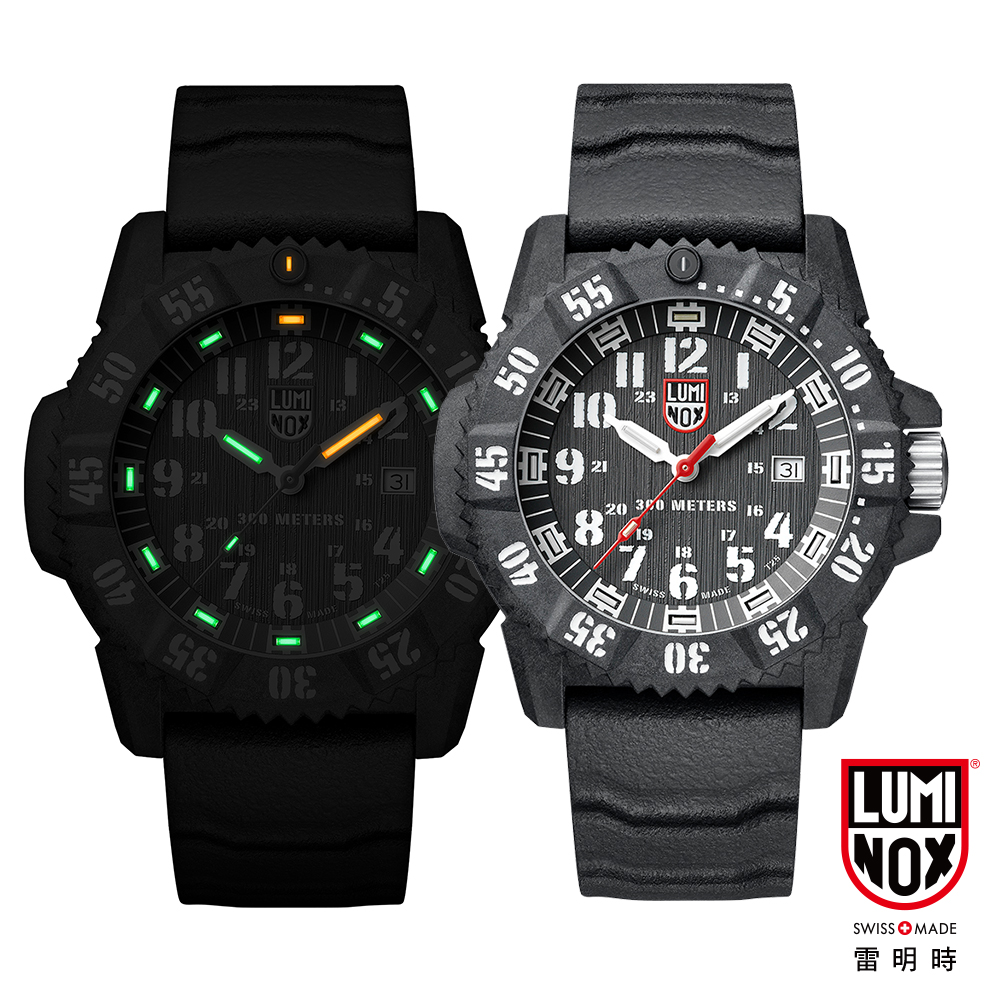 LUMINOX 雷明時SEA TURTLE 0300海龜系列腕錶-黑x白時標/39mm