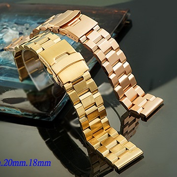 【時間探索】全新 不鏽鋼實心履帶型摺疊扣-金屬錶帶 (22mm.20mm.18mm)