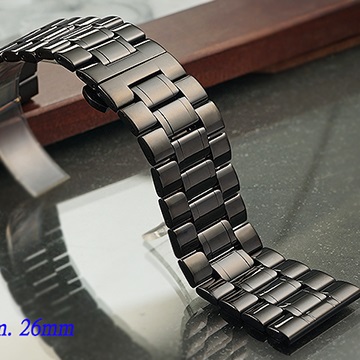 全新 不鏽鋼實心摺疊扣-三板金屬錶帶特殊寬版 ( 28mm.26mm )SEVEN FRIDAY