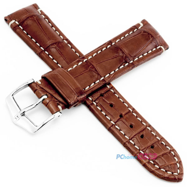 【海奕施 HIRSCH】鱷魚皮錶帶 Viscount L 亞光棕色 附工具 10270779 百米防水