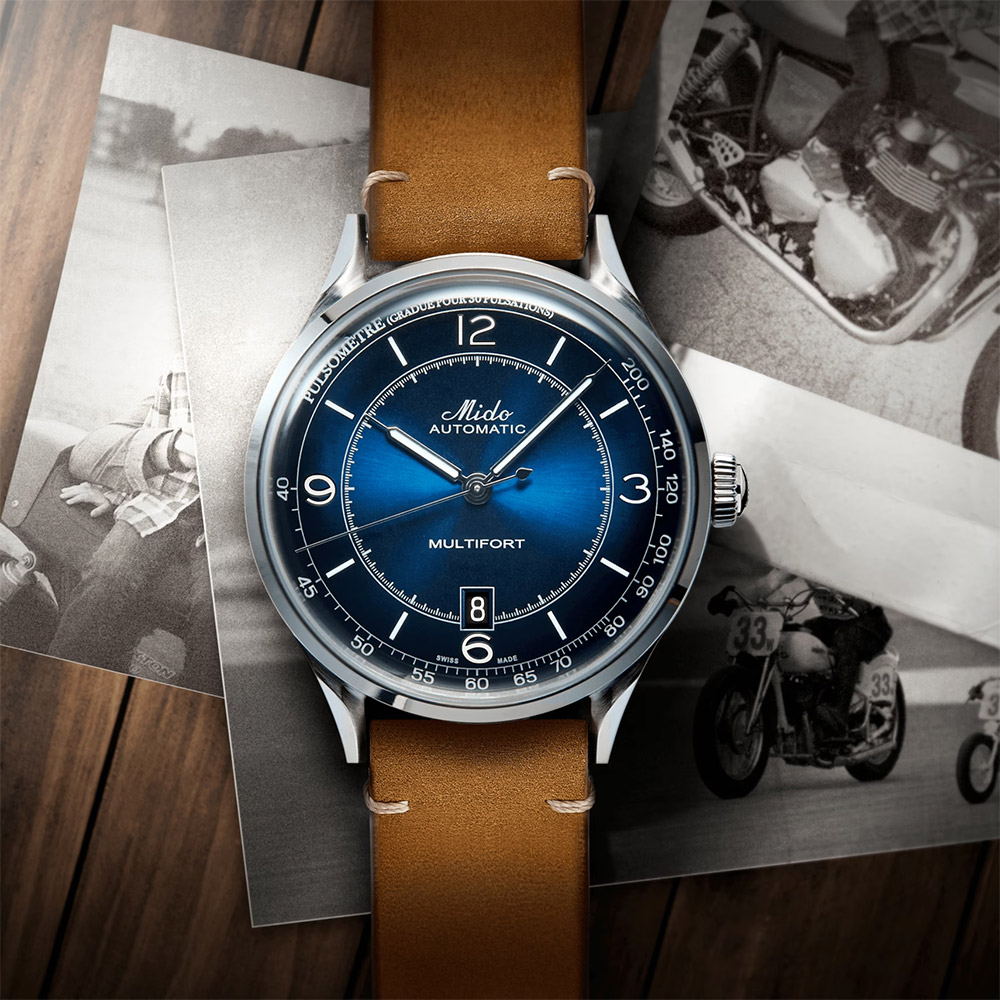 MIDO美度 Multifort Patrimony 先鋒系列復古機械錶-藍x棕/40mm M0404071604000
