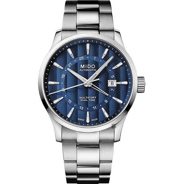 MIDO美度 Multifort GMT 先鋒機械錶-藍/42mm M0384291104100