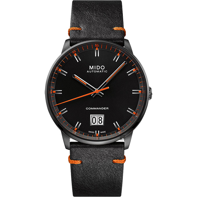 MIDO 美度 Commander 香榭大日期機械錶-黑/42mm M0216263605101