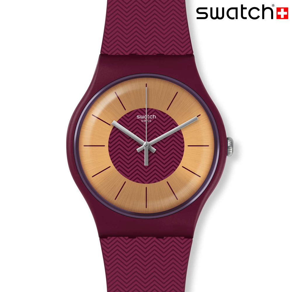 Swatch 成熟紫金耀眼石英腕錶 SUOR110