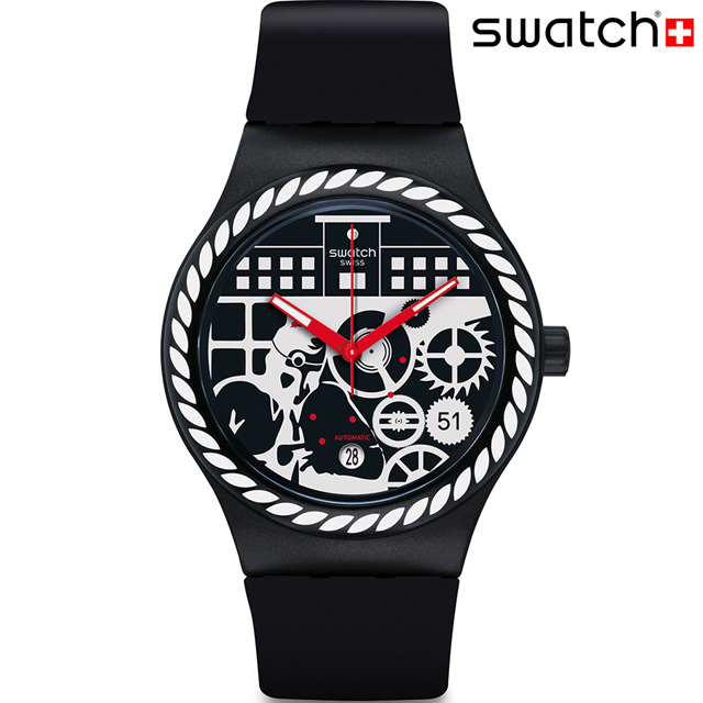 Swatch 製錶工藝經典透視雙面腕表 SUTB404