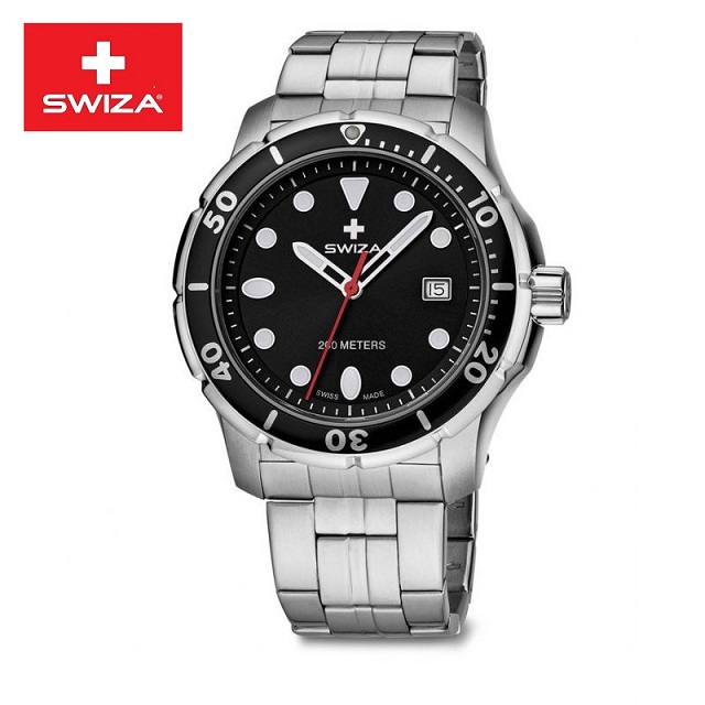 【Swiza】瑞莎 WAT.0461.1002 石英男錶 金屬錶帶 黑 44MM