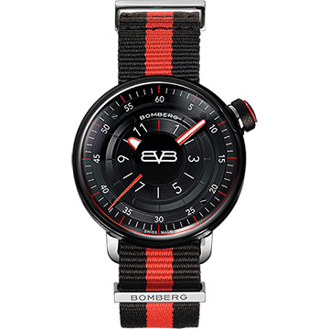 BOMBERG 炸彈錶 BB-01 帆布帶手錶-紅黑/43mm CT43H3PBA.01-2.9