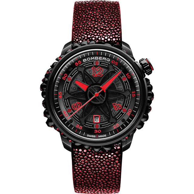 BOMBERG 炸彈錶 BB-01 系列限量骷髏魅影機械錶-紅x黑/43mm CT43APBA.25-2.11