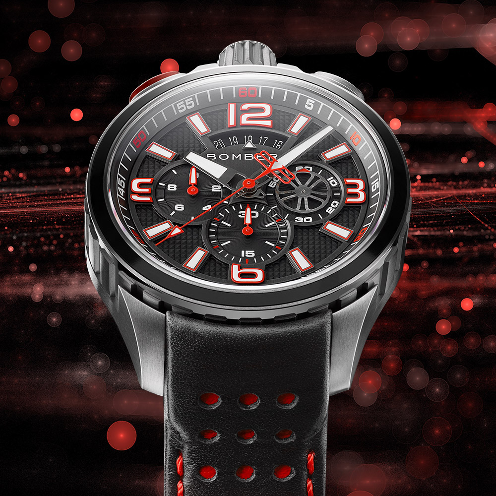 BOMBERG【炸彈錶】BOLT-68 Heritage 系列 復刻黑紅計時碼錶