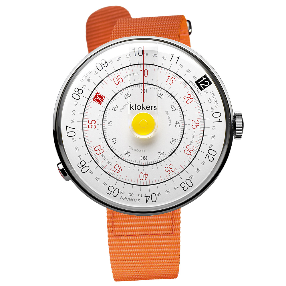 klokers【庫克錶】KLOK-01-D1 黃色錶頭+尼龍錶帶