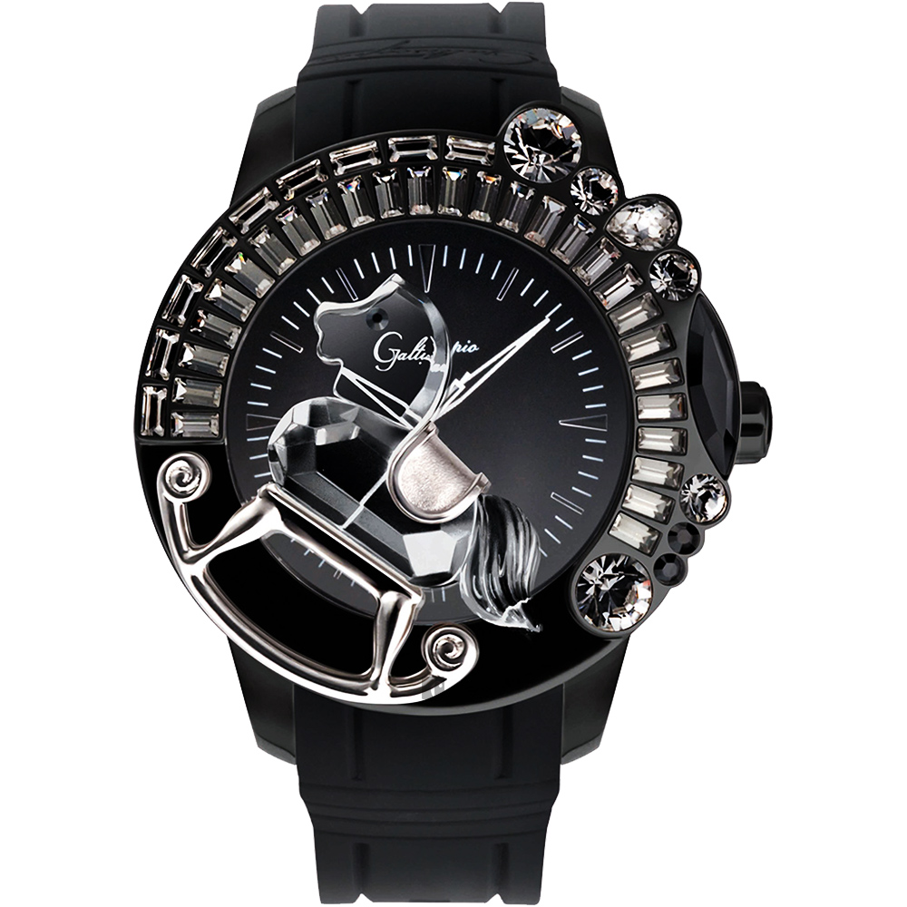 Galtiscopio迦堤 童真木馬系列 創作夢幻手錶-黑/50mm LG1BS215BRS