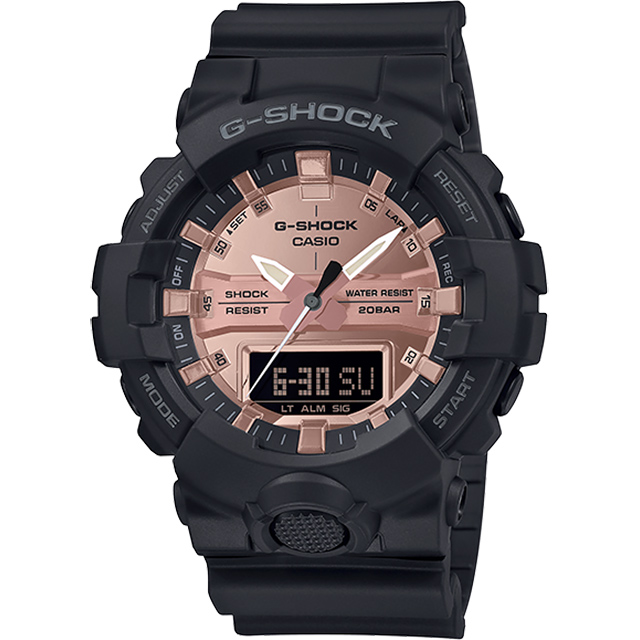 CASIO 卡西歐 G-SHOCK 金屬感雙顯手錶 GA-800MMC-1A