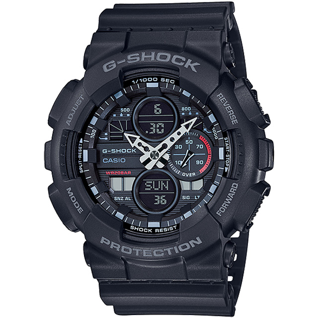 CASIO G-SHOCK 復刻音響大錶徑雙顯計時錶/GA-140-1A1