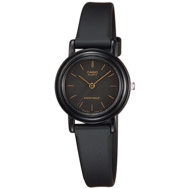 CASIO 優雅風情時尚皮質腕錶-黑x金/26mm-LQ-139AMV-1ELDF