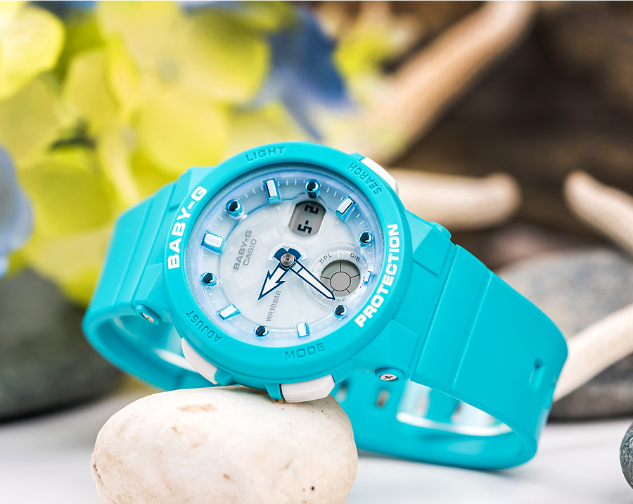 BABY-G 陽光海洋風格休閒運動腕錶(BGA-250-2ADR)