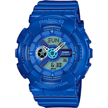 CASIO 卡西歐 Baby-G 炫彩雙顯手錶-藍 BA-110BC-2A