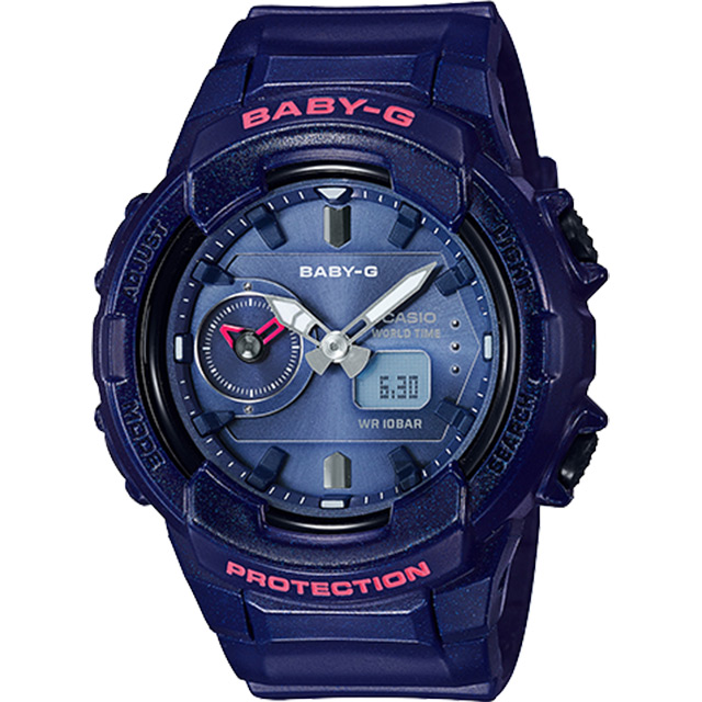 CASIO 卡西歐 Baby-G 旅行家世界時間手錶-海軍藍 BGA-230S-2A