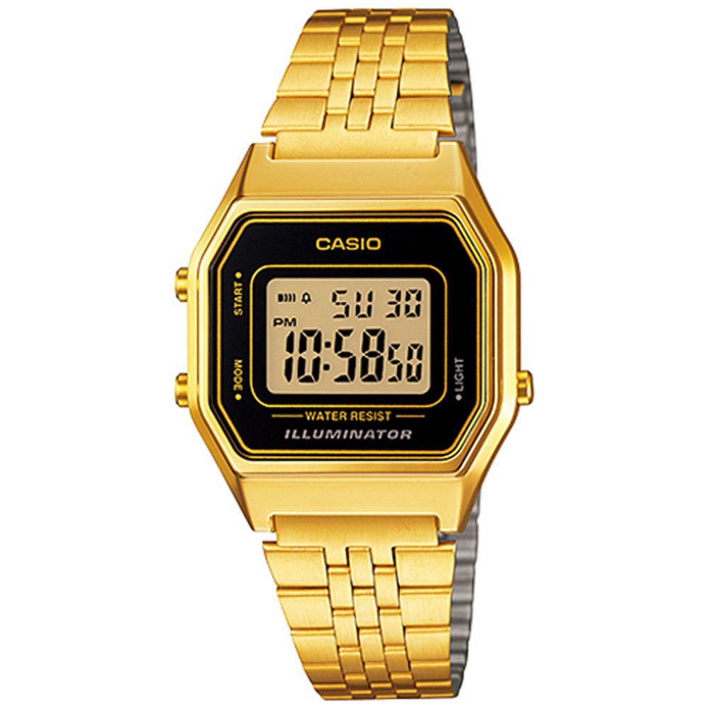 CASIO 復古數字型電子系列錶款(LA680WGA-1)-金x黑/28.6mm