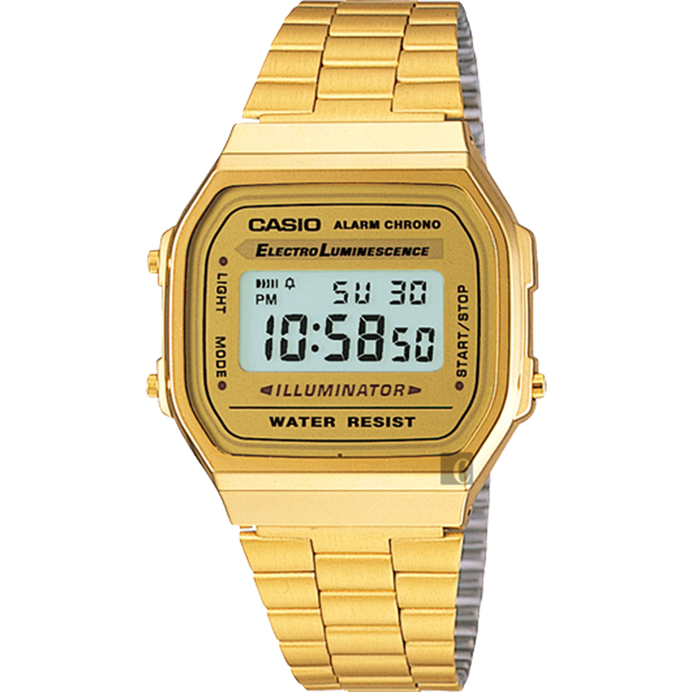 CASIO 卡西歐 復刻方型金錶 A-168WG-9WDF
