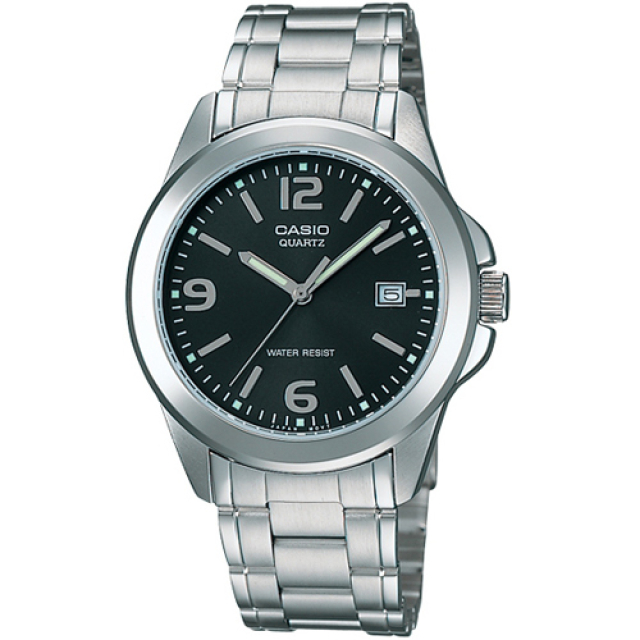 CASIO 都會簡約時尚腕錶-黑/37mm(MTP-1215A-1ADF)