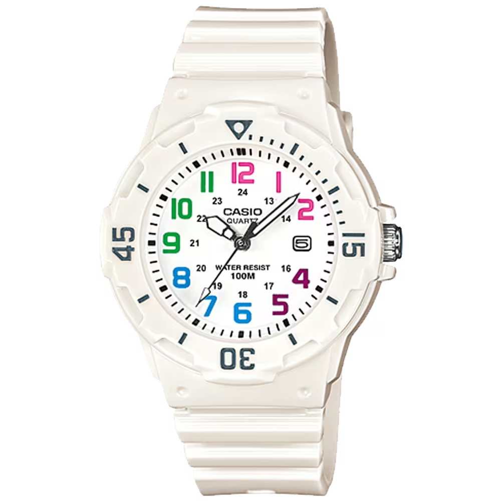 CASIO 卡西歐 迷你運動風指標手錶-彩色x白 LRW-200H-7BVDF