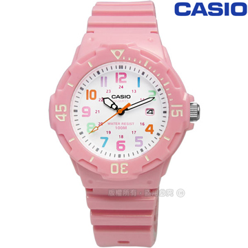 CASIO 卡西歐 潛水風格 迷你運動錶 32mm 粉紅色 / LRW-200H-4B2