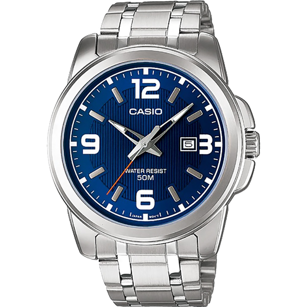 CASIO 卡西歐 紳士指標手錶-藍x銀 MTP-1314D-2A