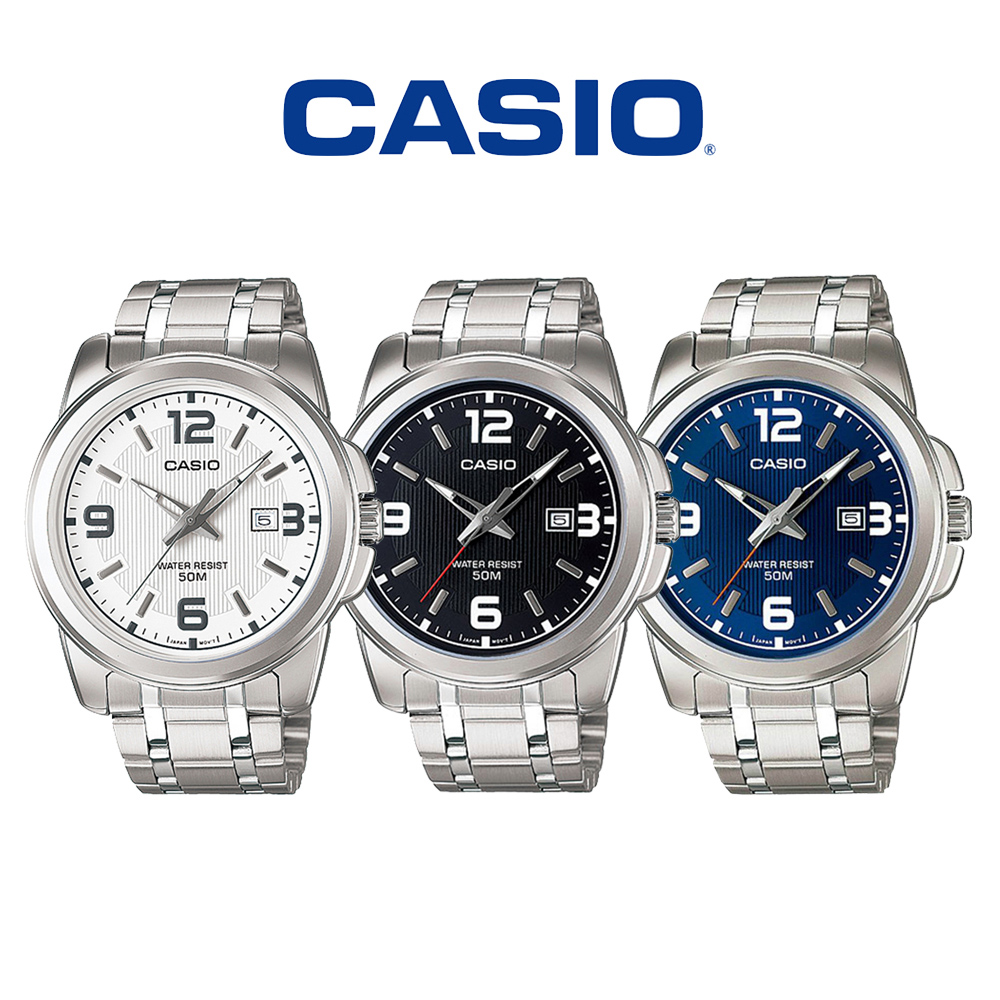 CASIO 卡西歐 MTP-1314D 低調穩重日期視窗顯示防水鐵帶男士手錶