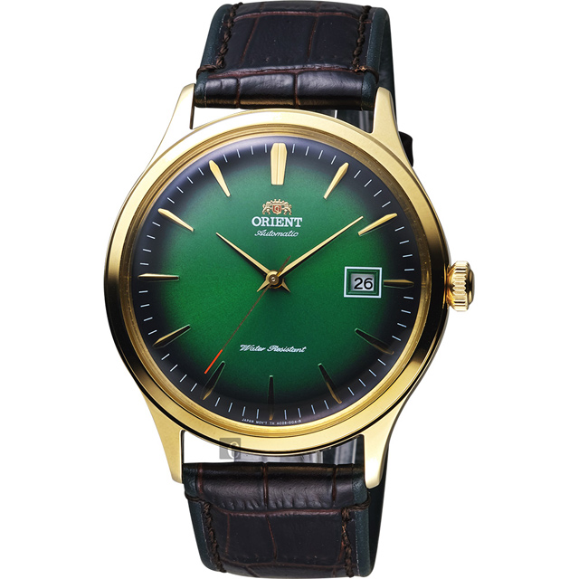 ORIENT東方 DATE Ⅱ 紳士機械錶-綠x金框/42mm (FAC08002F)