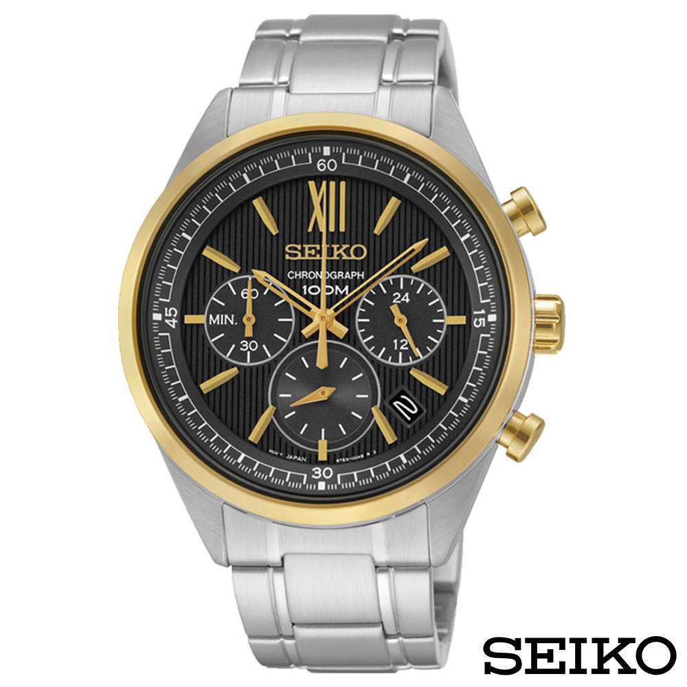 SEIKO精工 卓越頂尖三眼計時石英腕錶 SSB156P1