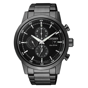 CITIZEN 簡約質感光動能時尚腕錶/黑鋼/CA0615-59E
