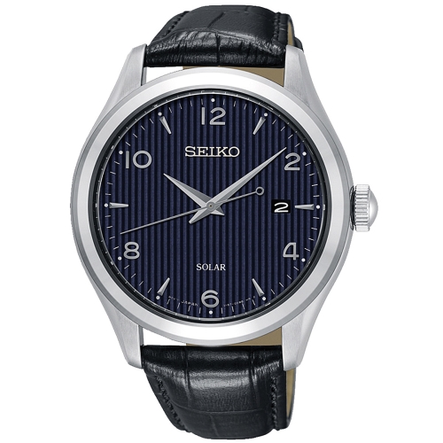 SEIKO 太陽能紳士線條時尚腕錶/SNE491P1/V157-0CN0B