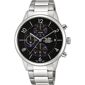 ALBA Prestige 街頭酷流行計時腕錶-黑/40mm VD57-X079D(AM3335X1)