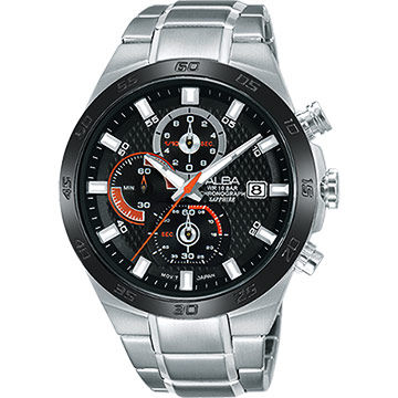 ALBA ACTIVE 活力玩酷型男計時腕錶-黑/44mm VD57-X080D(AM3337X1)