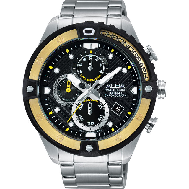 【ALBA】ACTIVE 活力運動時尚計時腕錶-黑/46mm(VD57-X071Y AM3324X1)
