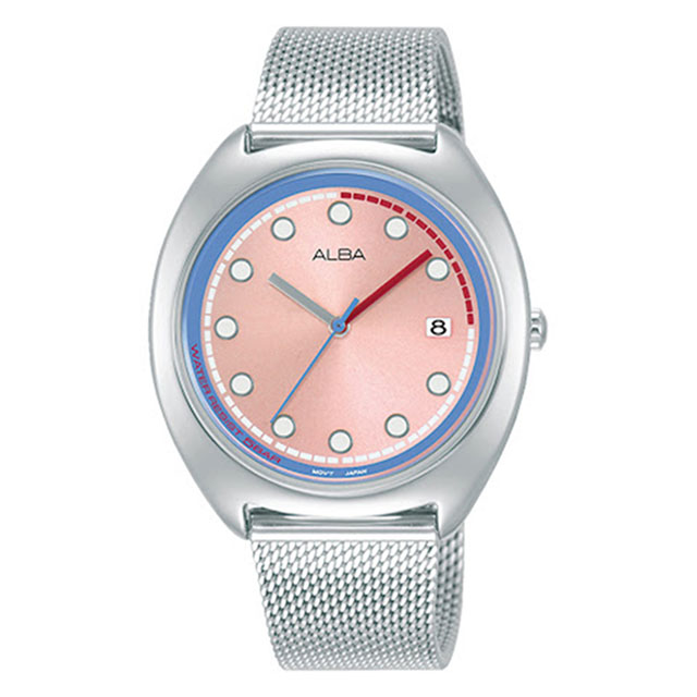 【ALBA】雅柏霓虹系列米蘭帶錶-銀色36mm(AG8K45X1/VJ32-X304P)