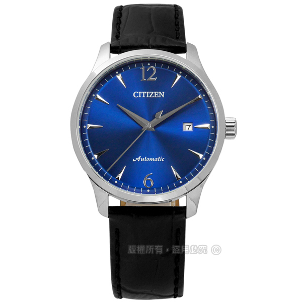 CITIZEN / NJ0110-18L / 限量款 機械錶 自動上鍊 日期顯示 日本機芯 小牛皮壓紋手錶 藍x黑 40mm