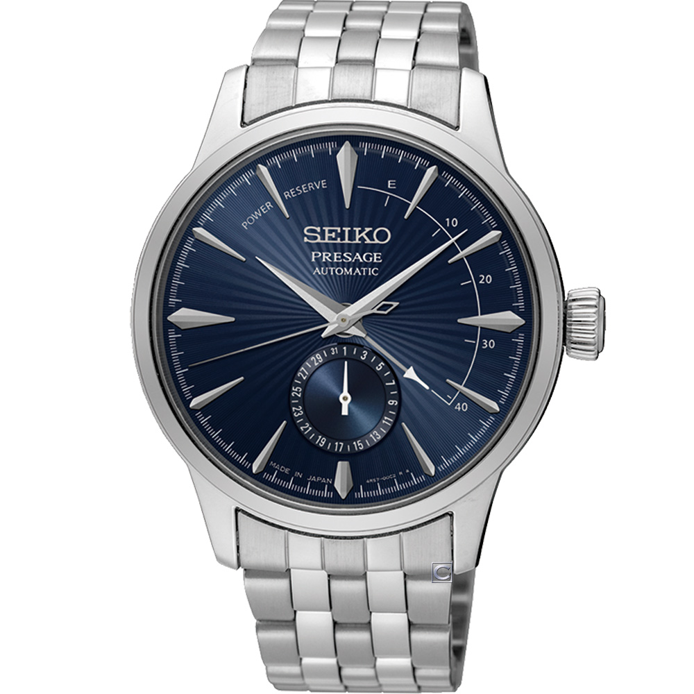 SEIKO Presage 調酒師中央動力儲存顯示機械腕錶 4R57-00E0A SSA347J1