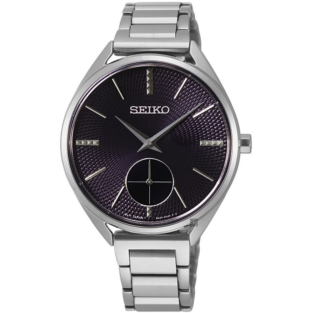 SEIKO 精工 CS系列經典小秒針時尚腕錶/黑/34mm (6G28-00Y0D/SRKZ51P1)